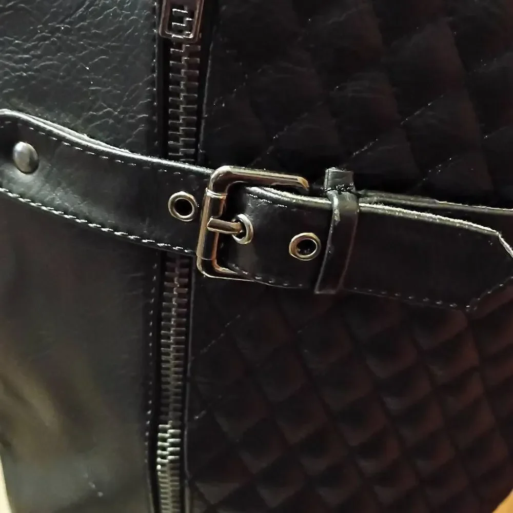 Women's Quilted Knee High Riding Boots Black Size 11